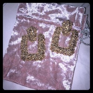 Fancy Gold Crusted Earrings